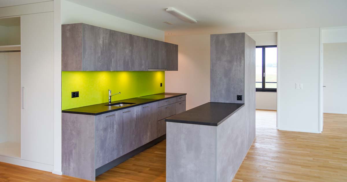 Bild Referenz Mietwohnung Grossaffoltern Wohnzimmer Küche – Garbani AG Bern